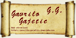 Gavrilo Gajetić vizit kartica